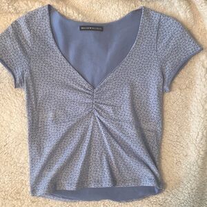 Brandy Melville blue and white floral crop top